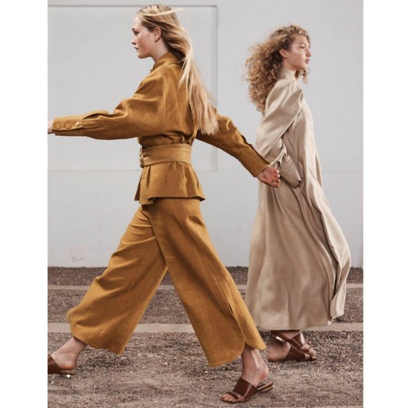 Massimo Dutti Runway Yellow High Rise Crop Pants - Picture 4 of 16